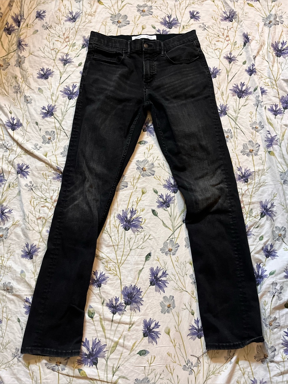 Old Navy Mens Skinny Jeans Size 32x34 Black Washed Denim RN 54023 Like New